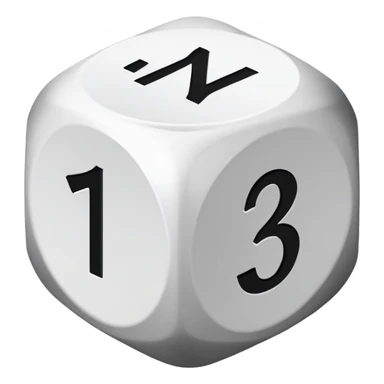Dice with 12 sides and with 12 numbers sticker