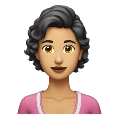 Chica morena pensando sticker