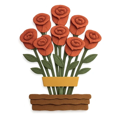rose farm emoji showing grading and bunching, paper craft style sticker