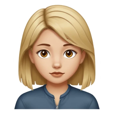 girl with wolf cut brown hair and blonde streaks sticker