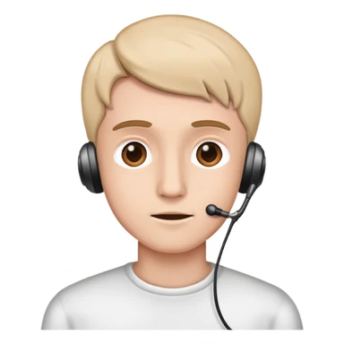 young man hearing defect sticker