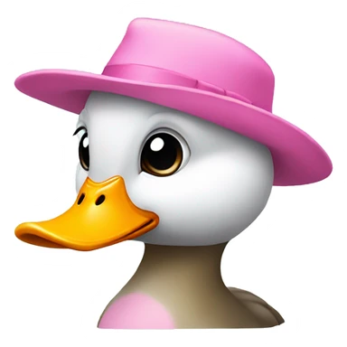 Duck wearing a pink hat  sticker