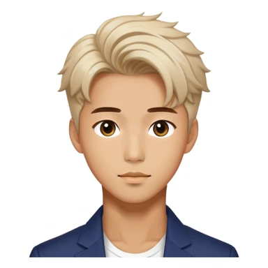 Handsome K-pop male idol face with stylish hair sticker