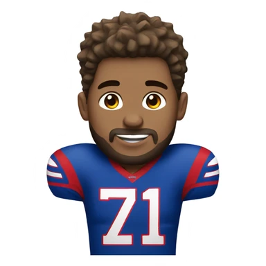 White guy spikey brown hair wearing bills jersey  sticker