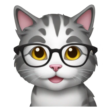 nerd cat sticker