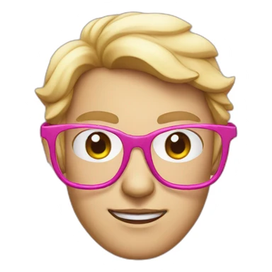 nerd with pink specs sticker