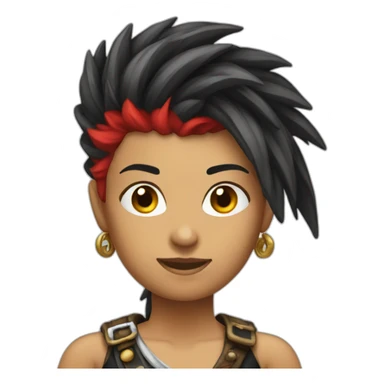 female-pirate-red-mohawk sticker