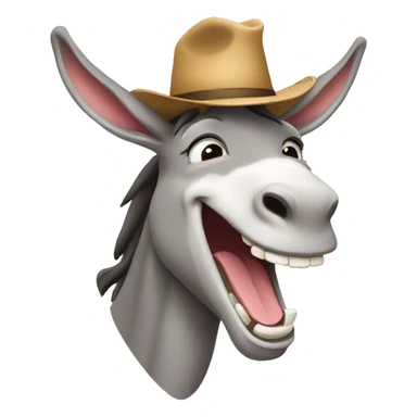 laughing donkey wearing hat sticker