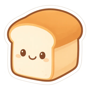 a loaf of white bread, cartoon style sticker