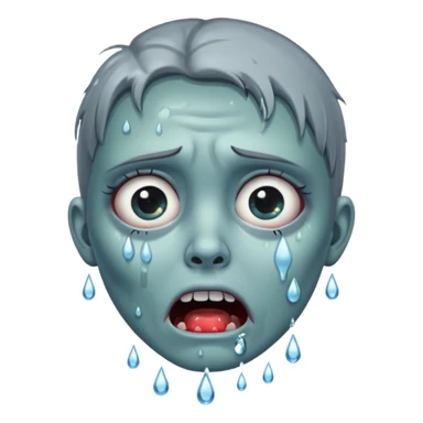 zombie crying with tears water droplets no blood  sticker