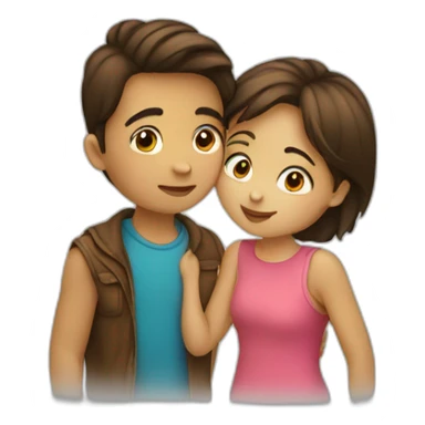 Girl kissing a boy sticker