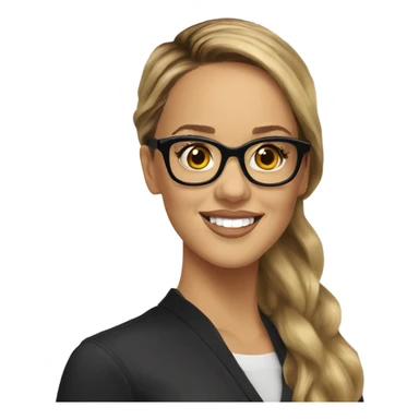 Caucasian Jessica alba with glasses  sticker