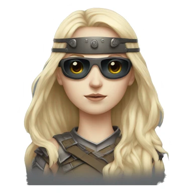 Pale-skinned Girl warrior with dark sunglasses sticker