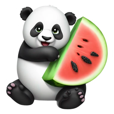Panda eating watermelon sticker