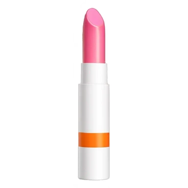 Pink lipstick tube with orange and white packaging  sticker
