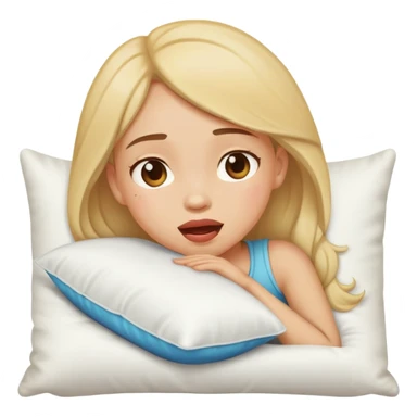 sleeping girl drooling on pillow sticker