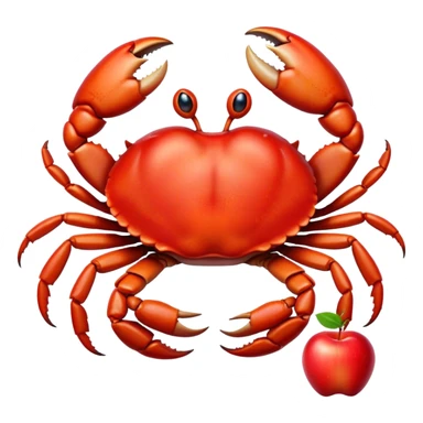 Crab eating apple sticker