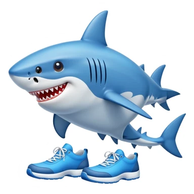 shark wearing shoes sticker