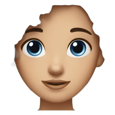 A girl with dirty brown hair and blue and purple on her hair tips with blue eyes  sticker