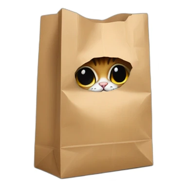 Cat hides in paper bag sticker