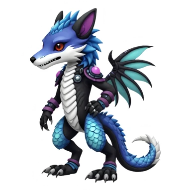Cool gothic cute badass Scaley cyber-Vernid-Protogen-Primagen-Sergal-Fursuit-furry-fursona sticker