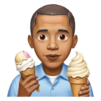 Barack Obama eating ice cream sticker
