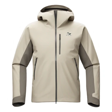 beige white Arcteryx jacket with no hood sticker
