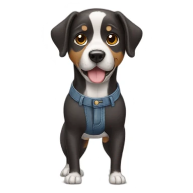 dog with pants sticker