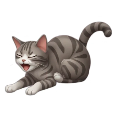 Cat fainting sticker