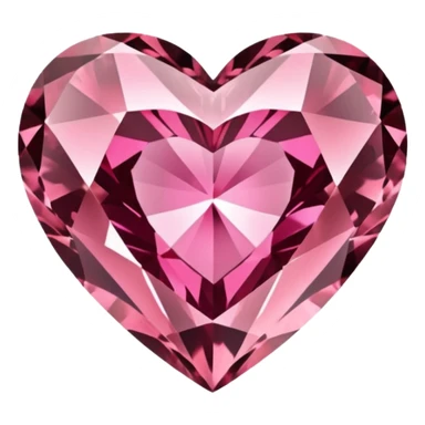 pink diamond emoji, heart-shaped cut sticker