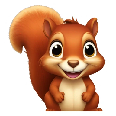 Cute red squirrel face smiling  sticker