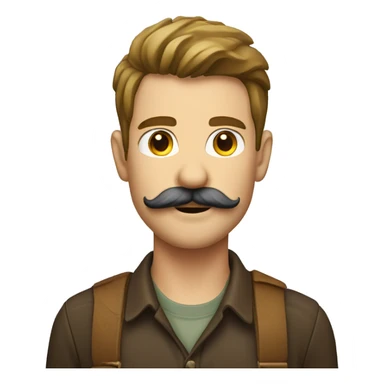 forester with mustache on upper lip only sticker