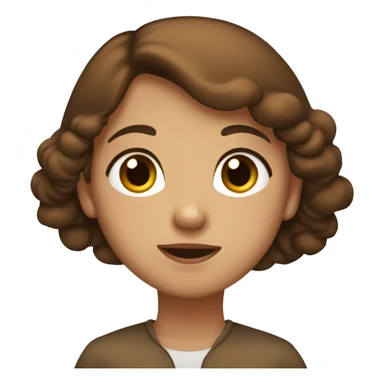 brown pelingese with the girl with brown hair and brown eyes sticker