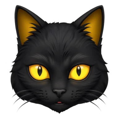 profile of scary black cat with fur raised and back arched sticker