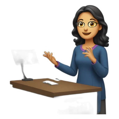 Teacher wearing kurti teaching a class sticker