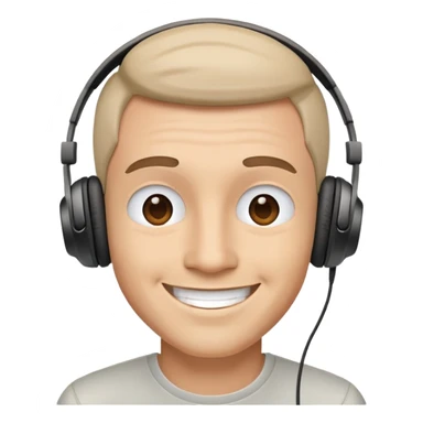 man with headphones sticker