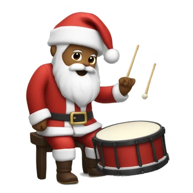 Santa playing the drums sticker