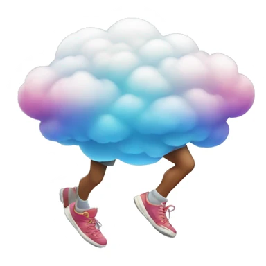 colorful cloud with legs running sticker