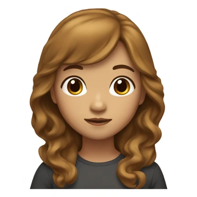 caramel skin asian girl with long brown medium wavy hair sticker