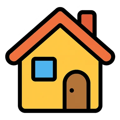 house, lineal color icon with black outlines sticker