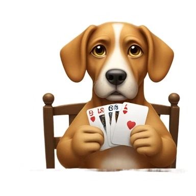 Dog and car playing cards sticker