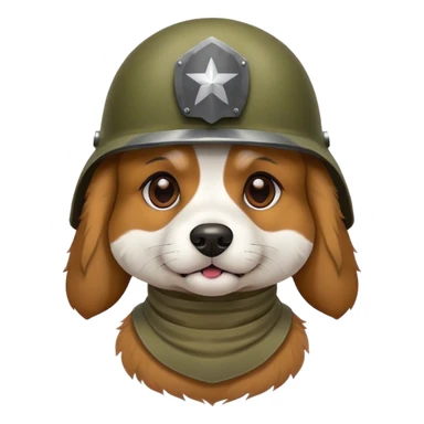 Dog with army helmet sticker