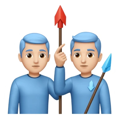 referal system (two guys with arrows around them) sticker