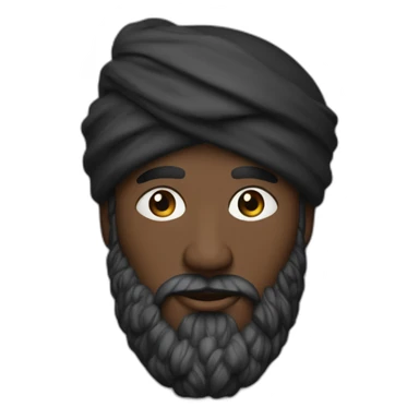 homme noir avec une très longue barbe noir un turban à carreaux blancs et une longue djellaba blanche sticker