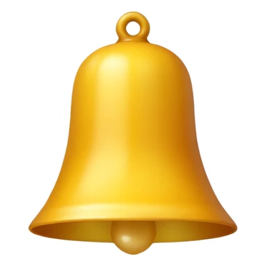 Generate a high-quality image of a generic yellow bell, classic shape, realistic color and shading, smooth gradient colors, no facial features, no brand markings, simple white background, high-resolution.

 sticker