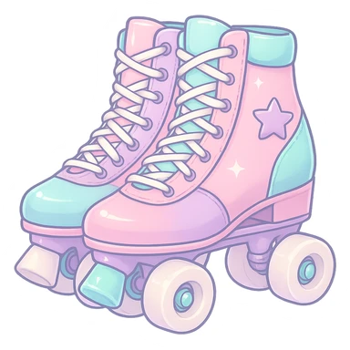 aesthetic pastel roller skates sticker