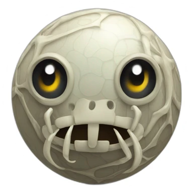 3d sphere with a cartoon spider water Skeleton Horse skin texture with wistful eyes sticker