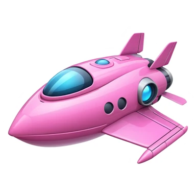 Pink spaceship sticker