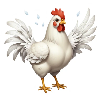 Chicken flying in the wind during a snowstorm sticker