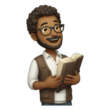 man in hipster clothes singing worship at church sticker